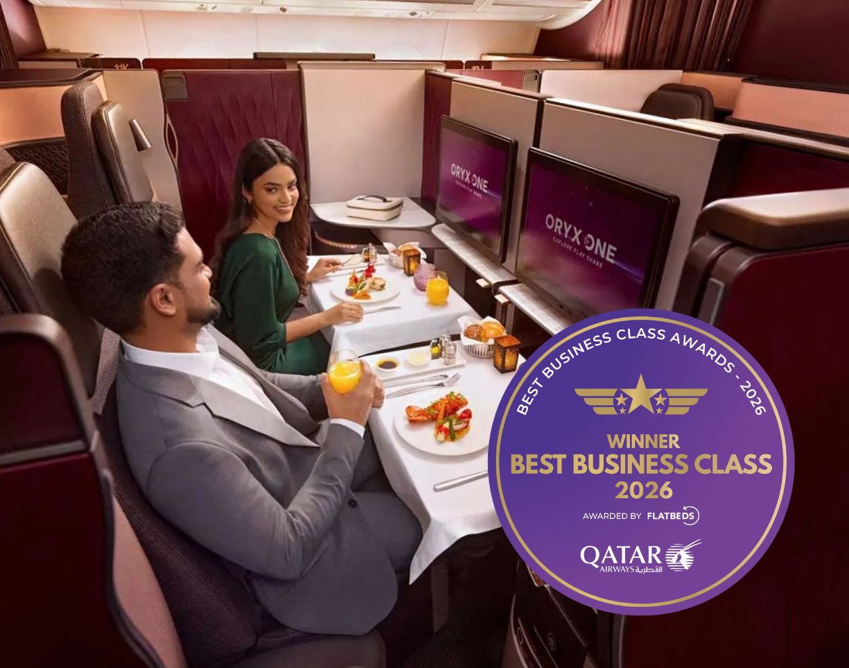 Qatar Airways – Winner Best Business Class 2026, awarded by Flat Beds