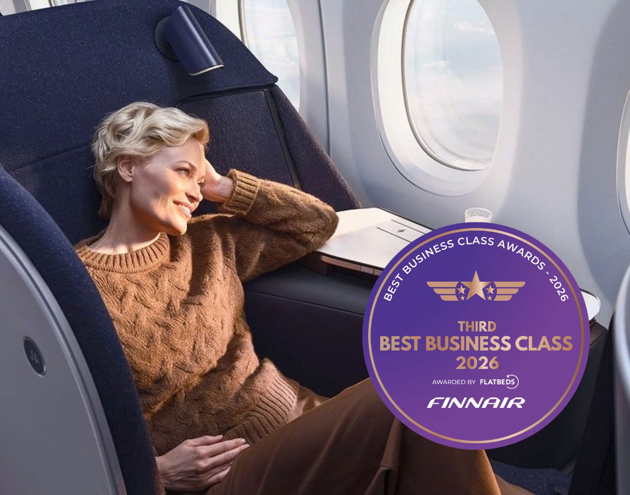 Finnair – Third Best Business Class 2026, awarded by Flat Beds