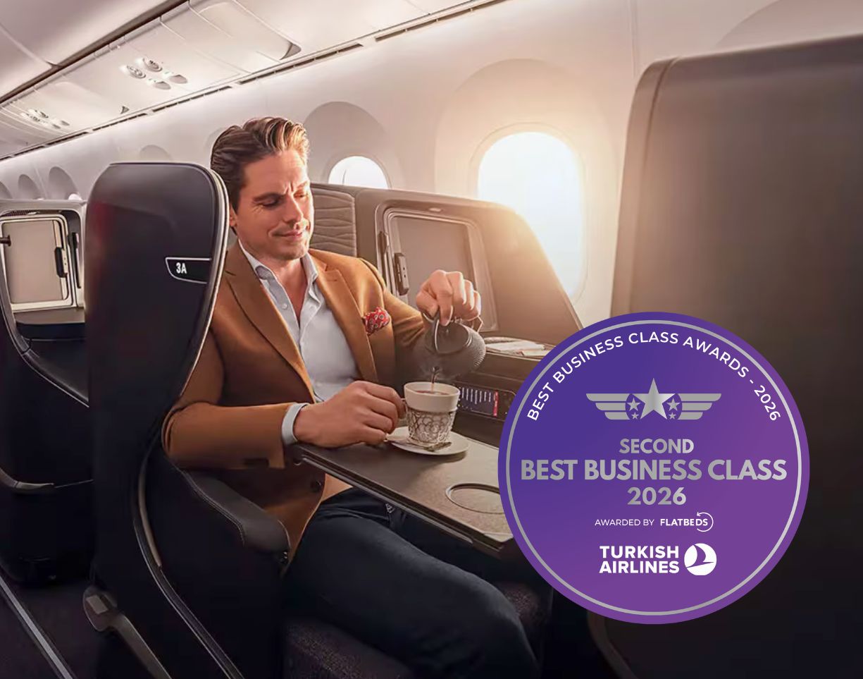 Turkish Airlines – Second Best Business Class 2026, awarded by Flat Beds